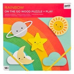 Petit collage Robustné drevené puzzle Rainbow