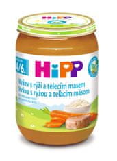 HiPP BIO Mrkva s ryžou a teľacím - 6 x 190g