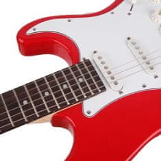 Timeless Tools Elektrický gitarový set pre začiatočníkov so zosilňovačom navyše- červený