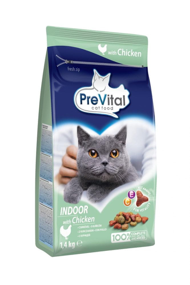 PreVital granule mačka Adult Indoor kurča 4 x 1,4 kg