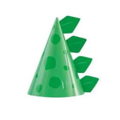 Párty klobúčiky zelené - DINOSAURUS - 8 ks