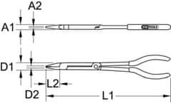 KS Tools Kliešte dvojkĺbové ploché 500.7161