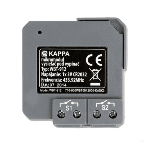 KAPPA systémy WBT-912 Mikromodul / 2-kanálový vysielač pod vypínač