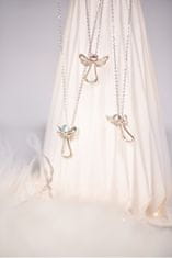 Levien Pozlátený náhrdelník s čírym kryštálom Guardian Angel