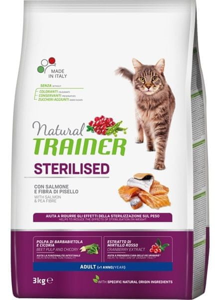 TRAINER Natural Cat Steril. losos 3kg