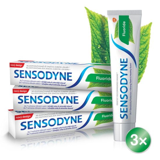 Sensodyne Fluoride 75 ml Zubná pasta 3 ks