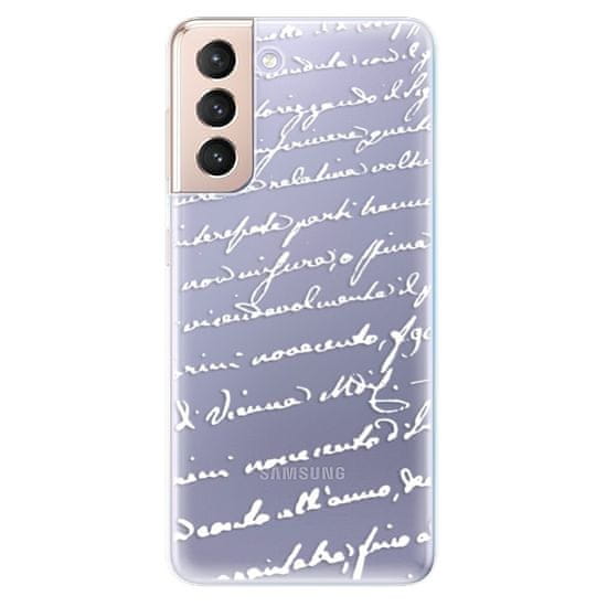 iSaprio Silikónové puzdro - Handwriting 01 - white pre Samsung Galaxy S21