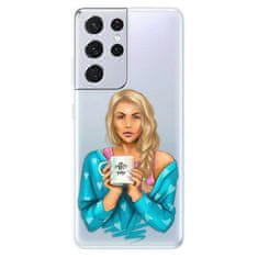 iSaprio Silikónové puzdro - Coffe Now - Blond pre Samsung Galaxy S21 Ultra