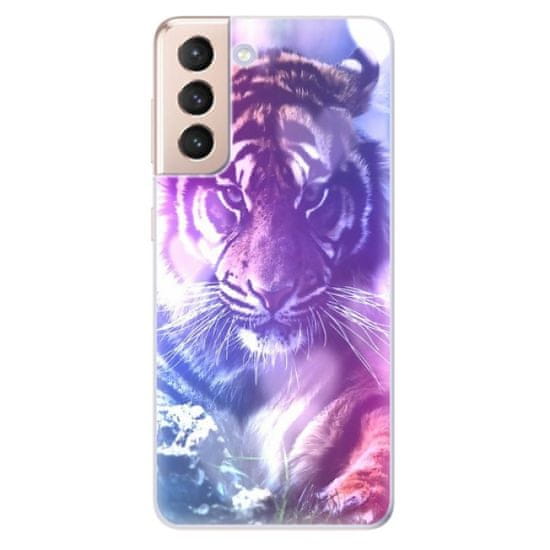 iSaprio Silikónové puzdro - Purple Tiger pre Samsung Galaxy S21
