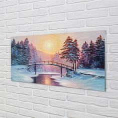 tulup.sk Nástenný panel  Zimné stromy sneh na východ 100x50 cm