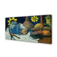 tulup.sk Obraz canvas Zátišie s kanvicou čaju a ovocím – Paul Gauguin 125x50 cm