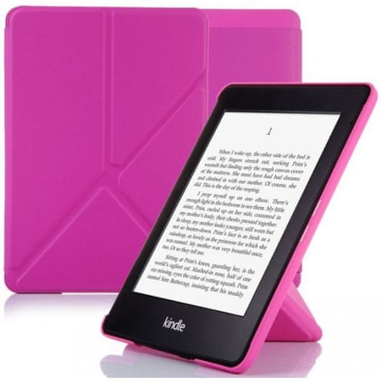 Amazon Puzdro Origami OR47 - Amazon Kindle 6, Paperwhite 1, 2, 3 tmavo ružové - magnet, stojan