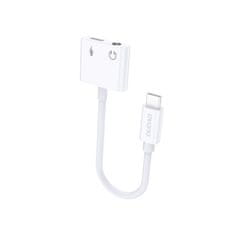 DUDAO L13T adaptér USB-C / 3.5mm mini jack, biely