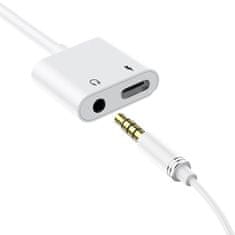 DUDAO L13T adaptér USB-C / 3.5mm mini jack, biely