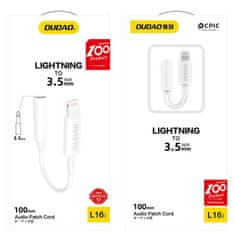 DUDAO L16i adaptér Lightning / 3.5mm mini jack, biely