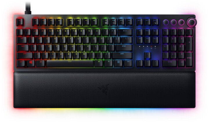 Razer Huntsman V2, Razer Analog Optical, US (RZ03-03610100-R3M1) mechanická herná klávesnica analógové optické spínače RGB podsvietená drôtová usb magnetická opierka anti-ghosting n-key roll over