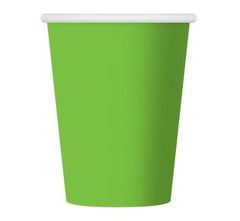 Párty papierové poháriky svetlo zelené - 250 ml - 6 ks