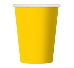 Párty papierové poháriky žlté - 250 ml - 6 ks