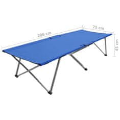 Vidaxl Kempingové ležadlo 206x75x45 cm, XXL, modré