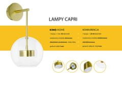KINGHOME Nástenné svietidlo CAPRI WALL 4 gold - 60 LED, hliník, sklo