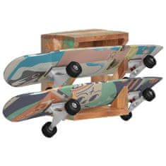 Vidaxl Nástenný držiak na skateboard 25x20x30 cm masívne recyklované drevo