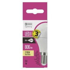 EMOS LED žiarovka ZQ1230 LED žárovka Classic Globe 8W E14 teplá bílá