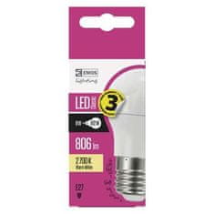 EMOS LED žárovka ZQ1130 LED žárovka Classic Mini Globe 8W E27 teplá bílá