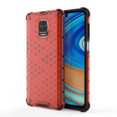 IZMAEL Honeycomb pancierové puzdro so silikónovým rámom pre Xiaomi Redmi Note 9S/Redmi Note 9 Pro - Červená KP10279