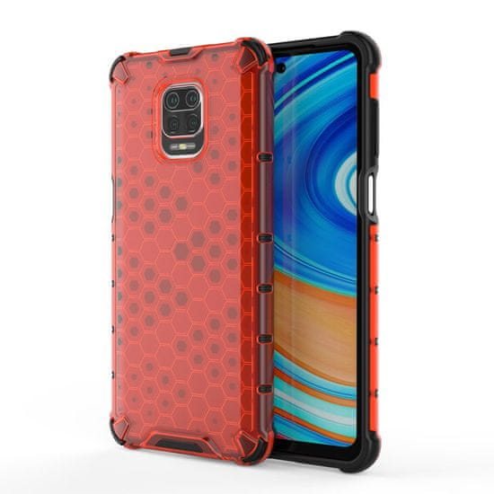 IZMAEL Honeycomb pancierové puzdro so silikónovým rámom pre Xiaomi Redmi Note 9S/Redmi Note 9 Pro - Zelená KP10276