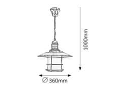 Rabalux Rabalux závesné svietidlo Sudan E27 1x MAX 60W bronzová 7993