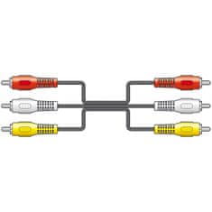 AV:link kábel 3x RCA samec - 3x RCA samec, 3m