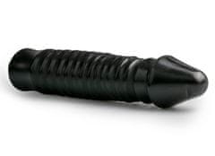 All Black All Black Large Dildo with Ribbed Shaft 26 cm, intenzívny rebrovaný kolík s priemerom 6 cm