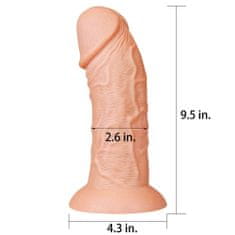 Lovetoy LoveToy Realistic Curved Dildo 9,5" (24 cm), realistické prehnuté dildo s prísavkou