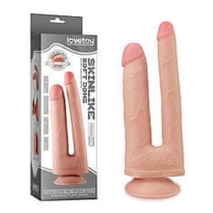 Lovetoy LoveToy Skinlike Double Penetration Soft Cock, dvojité dildo na dvojité preniknutie