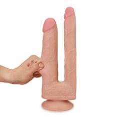 Lovetoy LoveToy Skinlike Double Penetration Soft Cock, dvojité dildo na dvojité preniknutie