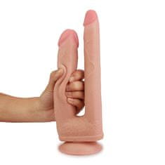 Lovetoy LoveToy Skinlike Double Penetration Soft Cock, dvojité dildo na dvojité preniknutie