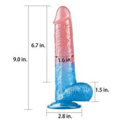 Lovetoy Lovetoy Dazzle Studs 9" (23 cm), dvojfarebné dildo s prísavkou