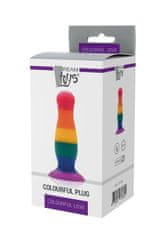 Dreamtoys Dúhový pride análny kolík COLORFUL LOVE veľký silikónový 14,5x4 cm