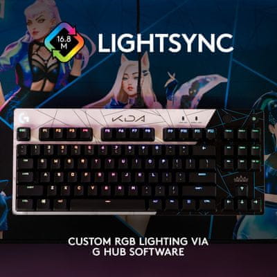 Logitech G Pro, GX Brown, K/DA, US (920-010077) herná RGB podsvietená technológia Lightsync