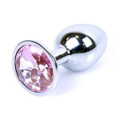 Boss Series Boss Series Jewellery Silver Plug ROSE - strieborný análny kolík s drahokamom 7 x 2,7 cm