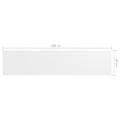 Vidaxl Balkónová markíza, biela 90x400 cm, oxfordská látka