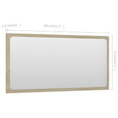 Vidaxl Kúpeľňové zrkadlo dub sonoma 80x1,5x37 cm drevotrieska