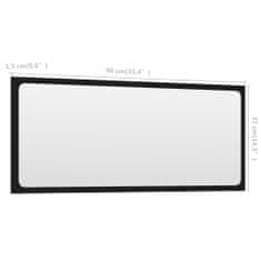 Vidaxl Kúpeľňové zrkadlo čierne 90x1,5x37 cm drevotrieska
