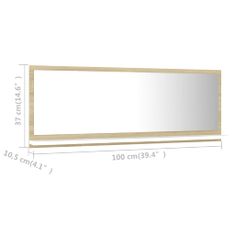Vidaxl Kúpeľňové zrkadlo, biele a sonoma 100x10,5x37 cm, drevotrieska