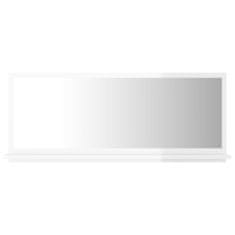 Vidaxl Kúpeľňové zrkadlo, lesklé biele 90x10,5x37 cm, kompozitné drevo