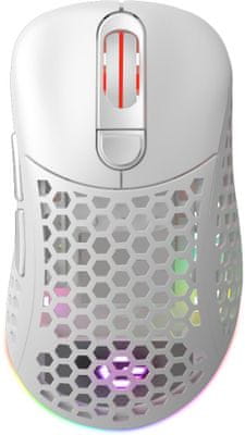 CZC ShapeShifter, biela (CZCGM1000W) bezdrôtová drôtová myš senzor PixArt PAW3335 16 000 DPI integrovaná batéria