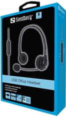 Sandberg USB Office headset s mikrofónom, čierna