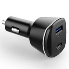 Spigen Powerarc USB / USB-C autonabíjačka QC PD 30W, čierna