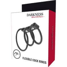 Darkness Triple Cock Ring Set, trojitý erekčný krúžok