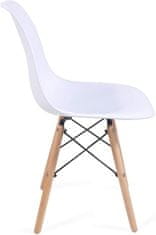 shumee Sada stoličiek s plastovým sedadlom, 2 ks, biele